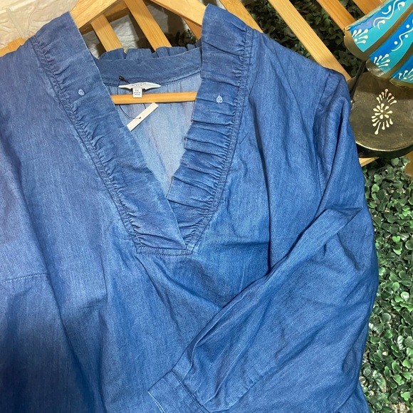 Crown & Ivy Denim Tops. Size- L - Picture 4 of 11